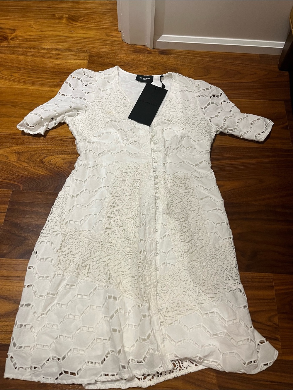 The Kooples lace eye-lit above the knee white dress